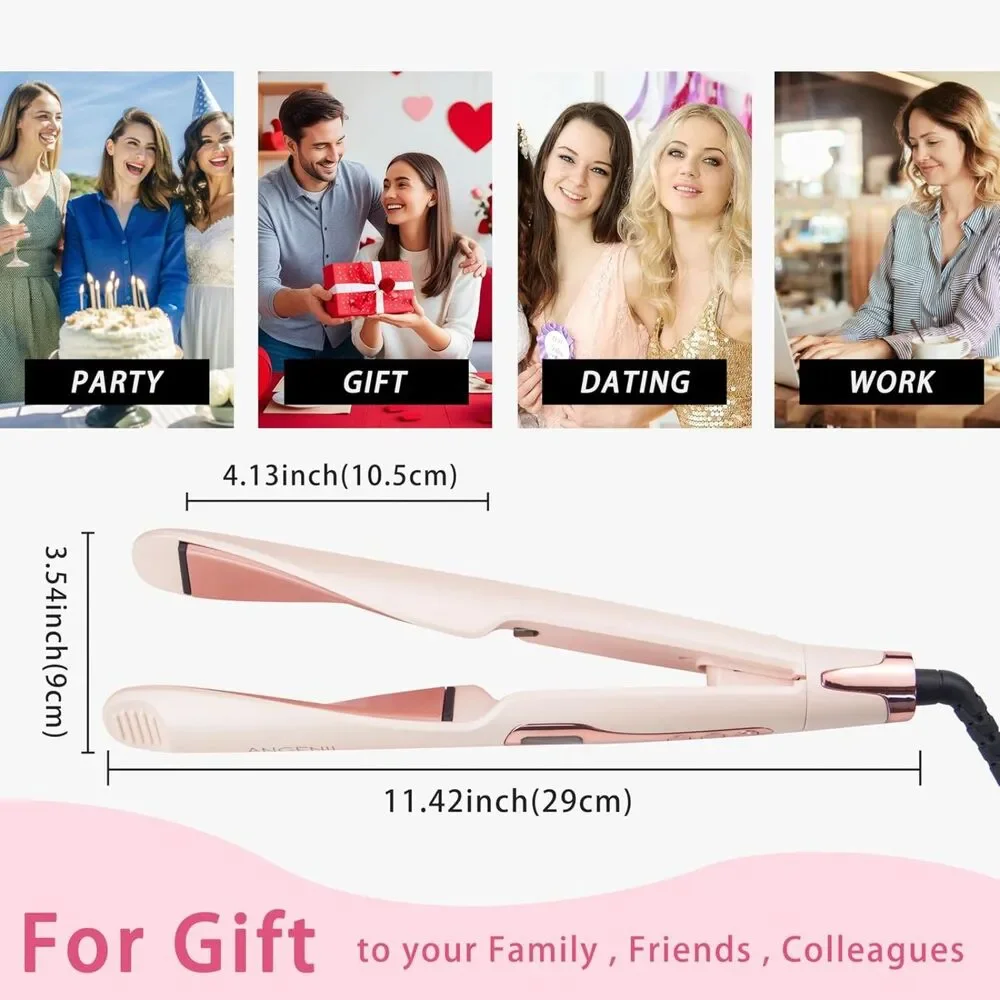 NEW 2-in-1 Pink Pro Hair Straightener & Curler 